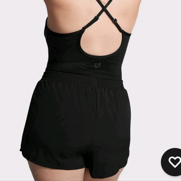 NWT PINK Victoria's Secret Ultimate Runsie Black Athletic Romper Size Large - Picture 3 of 5